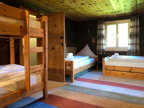 上施陶芬FEWO Bücheler的一间卧室设有两张双层床和一扇窗户。