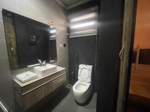 莱基The Zodiac House.的浴室配有白色卫生间和盥洗盆。