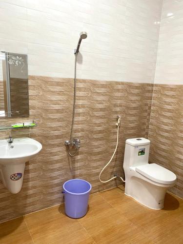 Tan HuongHotel Hải Đăng的一间带卫生间和水槽的浴室