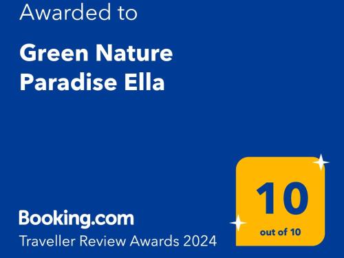 埃拉Green Nature Paradise Ella的绿色自然天堂埃尔卡的黄色标志