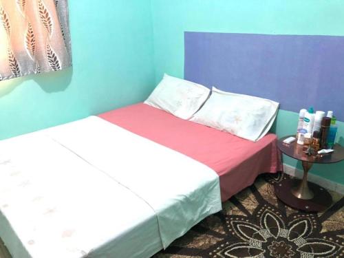 RufisqueLe Caire قاهرة的一间卧室设有两张床和蓝色的墙壁