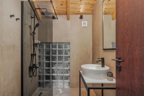 约阿尼纳12 PYLES Living History的一间带水槽和淋浴的浴室