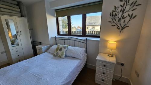 Saint BrewardTrippett Cottage的一间小卧室,配有床和窗户