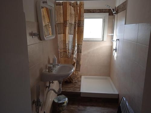 Santa PaolinaCasa di Paola a Tufo的一间带水槽和淋浴的小浴室