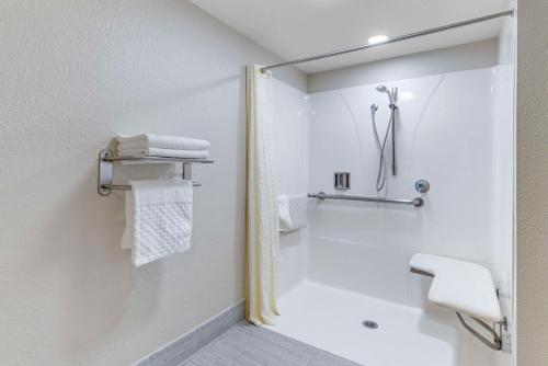 费尔菲尔德郝仪贝斯特韦斯特酒店的带淋浴和盥洗盆的浴室