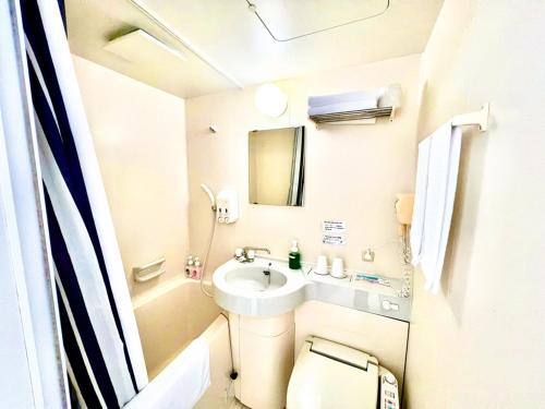 石垣岛Hotel Happy Holiday Ishigakijima - Vacation STAY 04127v的一间带水槽和卫生间的小浴室