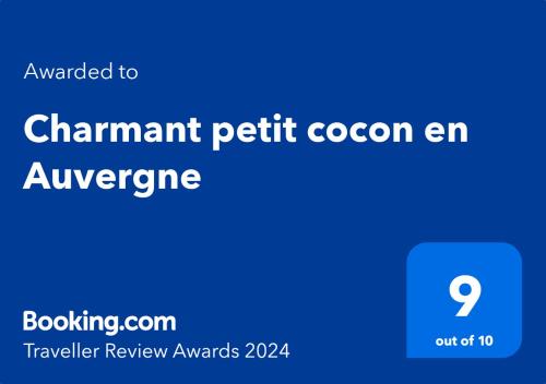 Charmant petit cocon en Auvergne的证书、奖牌、标识或其他文件