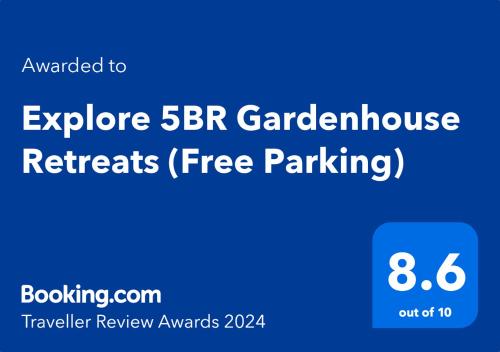 巴特沃思Explore 5BR Gardenhouse Retreats (Free Parking)的免费停车场探险者汽车冗余住宿的屏幕