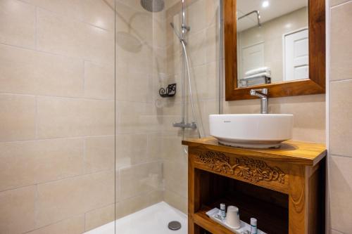 锡拉奥乐维克斯切普酒店的一间带水槽和淋浴的浴室
