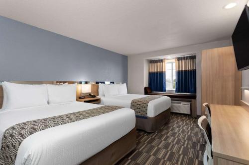 泽弗希尔斯米克罗套房酒店 - 泽弗希尔斯的酒店客房配有两张床和一张书桌