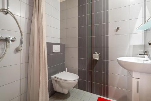 贝谢诺瓦Vila 27的一间带卫生间和水槽的浴室