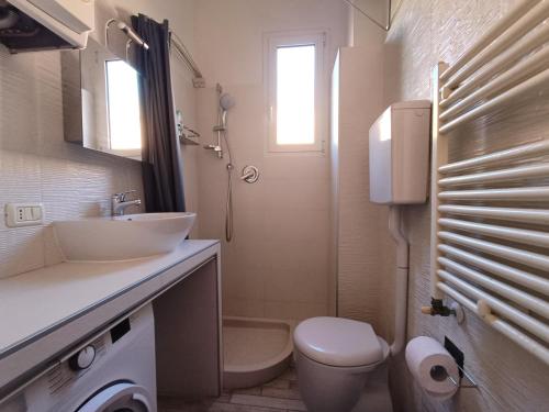 博洛尼亚Suite Del Parco的一间带水槽和卫生间的浴室