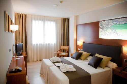 巴尔达斯提亚斯赫尔特山谷水疗酒店的酒店客房,配有床和电视