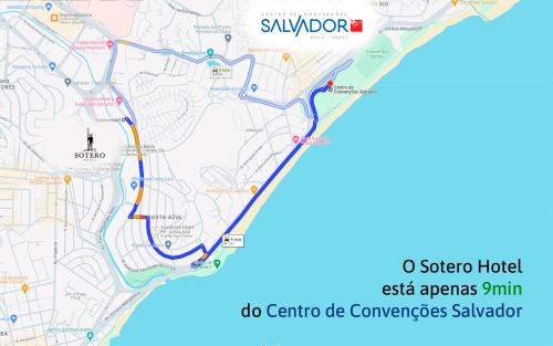 萨尔瓦多Sotero Hotel by Castelo Itaipava的地铁拟议路线图