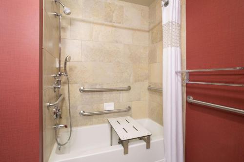 Siloam Springs西罗亚泉汉普顿酒店的带淋浴和浴缸的浴室