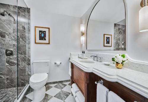 芝加哥InterContinental Chicago Magnificent Mile, an IHG Hotel的浴室配有卫生间、盥洗盆和淋浴。