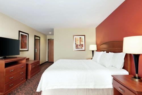 斯塔福德休斯顿斯塔福德汉普顿酒店的配有一张床和一台平面电视的酒店客房