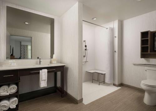 杰克逊Homewood Suites By Hilton Jackson Fondren Medical District的一间带水槽和卫生间的浴室