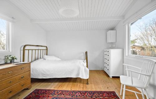 JægersprisLovely Home In Jgerspris With Wifi的一间卧室配有一张床、一个梳妆台和一扇窗户。