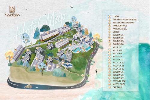 卡马拉海滩Namaka Resort Kamala的带有度假村模式的日历