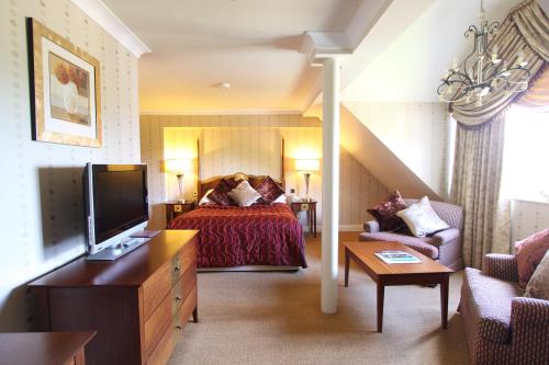 普尔福德格罗夫纳普尔福德酒店及Spa的一间酒店客房,配有一张床和一台电视
