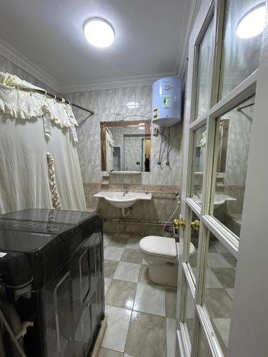 开罗ميدان المساحه الدقي的浴室配有盥洗盆、卫生间和盥洗盆。