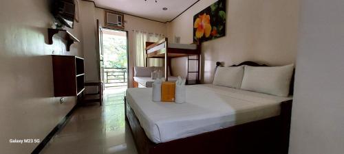 爱妮岛德瓦恩酒店的酒店客房设有两张床和窗户。