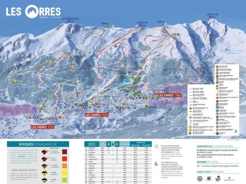 莱索尔Studio Les Orres, 1 pièce, 6 personnes - FR-1-322-545的les arcs滑雪场地图