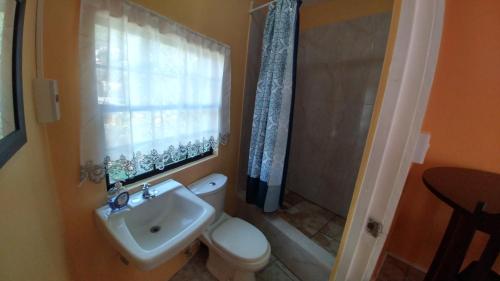 LaborieSouthern Haven Cabin的浴室配有卫生间、盥洗盆和淋浴。