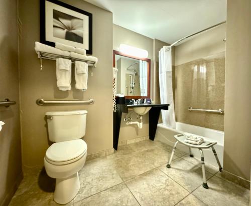 哥伦比亚哥伦比亚温德姆温盖特酒店的浴室配有卫生间、盥洗盆和浴缸。
