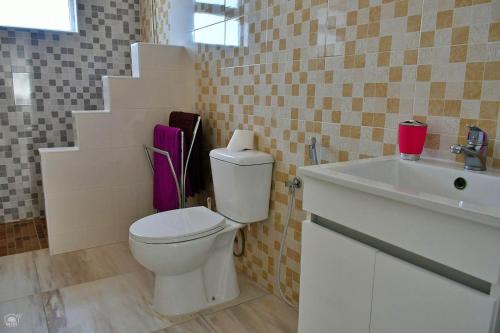 TarrafalTARRAFAL SN TOUR的浴室配有白色卫生间和盥洗盆。