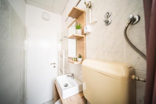 鲁巴达Orgula的一间带卫生间和淋浴的小浴室