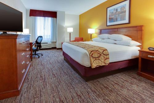 西得梅因多利西得梅因旅馆&套房的配有一张床和一台平面电视的酒店客房