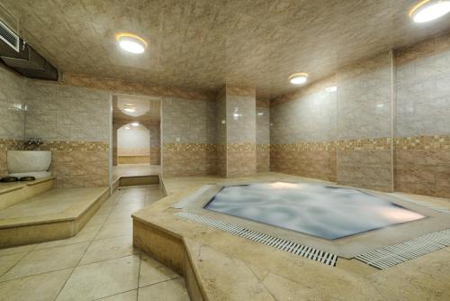 瓦迪穆萨七梦酒店的一间带热水浴缸的大浴室