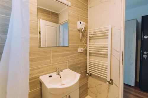 比斯特里察Casa Dany的一间带水槽和镜子的浴室