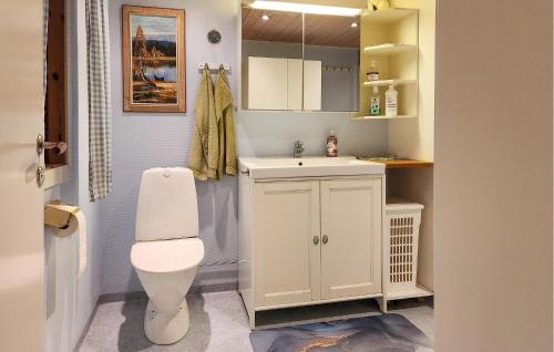 奥萨Gorgeous Home In Orsa With Kitchen的浴室配有白色卫生间和盥洗盆。