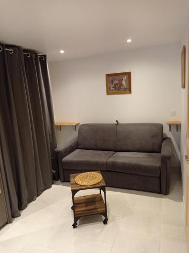 布里昂松La marmotte的客厅配有沙发和桌子