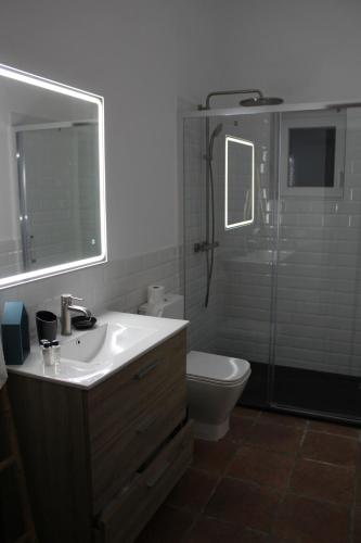 阿尔豪林格朗德Los Chozones的一间带水槽和卫生间的浴室