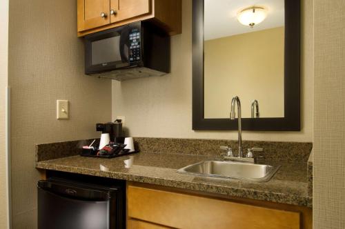 圣安东尼奥圣安东尼奥北斯通奥克德鲁广场酒店的厨房配有水槽和微波炉