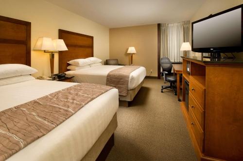 斯普林菲尔德斯普林菲尔德德鲁酒店的酒店客房设有两张床和一台平面电视。