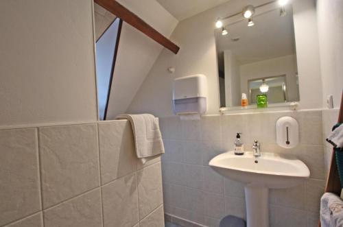Saint-Brice-sur-VienneLa musardiere de louisiane的一间带水槽和镜子的浴室