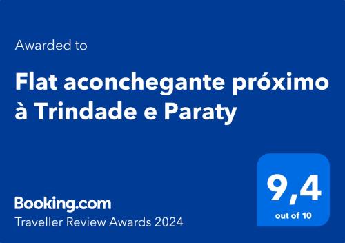 帕拉蒂Flat aconchegante próximo à Trindade e Paraty的蓝色背景,用一个时间表的 ⁇ 声 ⁇ 诺字