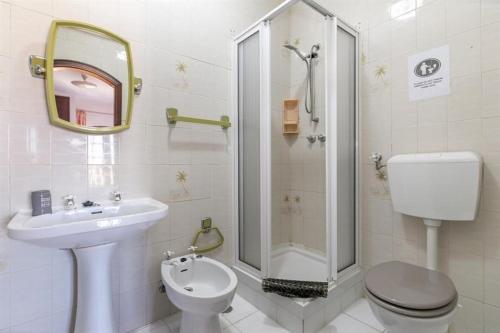 阿尔图拉Roulito's House的浴室配有卫生间、盥洗盆和淋浴。