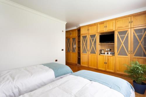 拉拉古纳Casa Lali Habitación 2的一间卧室配有一张床和木制橱柜