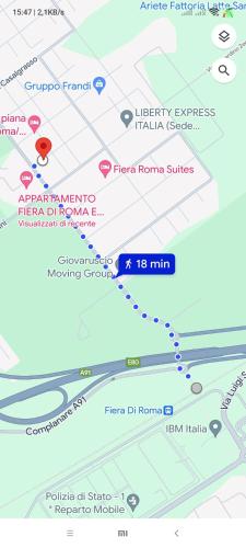 蓬特加莱里亚Villino fiera di Roma e aeroporto Fiumicino的 ⁇ 子快速列车路线图