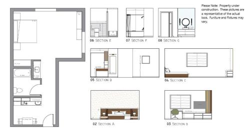 普兰菲尔德eStudio Suites的图表房屋的平面图