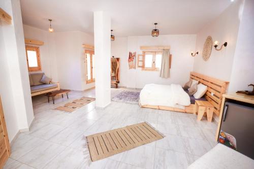 达哈布NEOM DAHAB - - - - - - - - - - - Your new hotel in Dahab with private beach的一间带床和电视的客厅