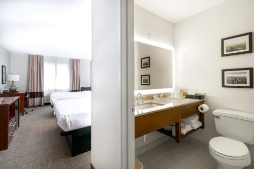 大瀑布城大瀑布康福特茵酒店 的一间带水槽和床的酒店浴室