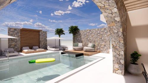 科斯基努Kallithea Luxury Villas #3的游泳池别墅的图象