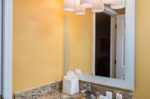 肯尼索亚特兰大肯尼索万豪广场酒店的一间带水槽和镜子的浴室